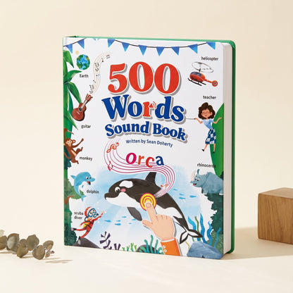 500 Words Sound Book, front cover of the large interactive talking picture book for toddlers